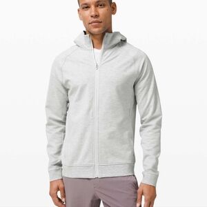 Lululemon City Sweat Full Zip Hoodie - Heathered Ultra Light Grey / Sea Salt